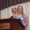 Scholarship Nominee, Maddie McAlister addresses the members.