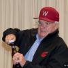 A demonstration of a bottle opener that also plays the WSU fight song!